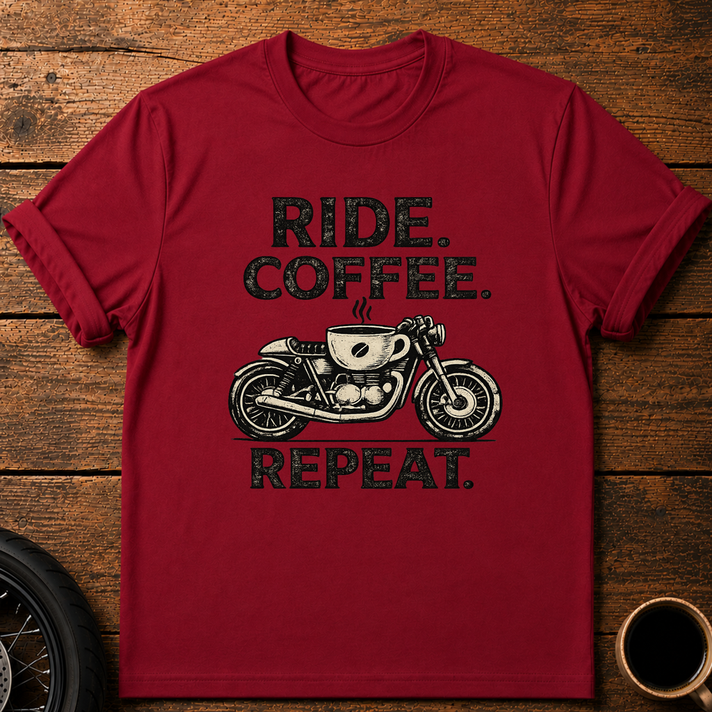 Ride Coffee Repeat T‑Shirt