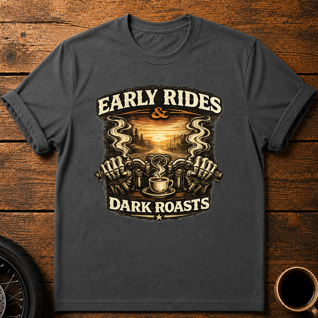 Early Rides & Dark Roasts T‑Shirt