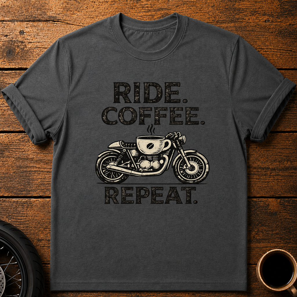 Ride Coffee Repeat T‑Shirt