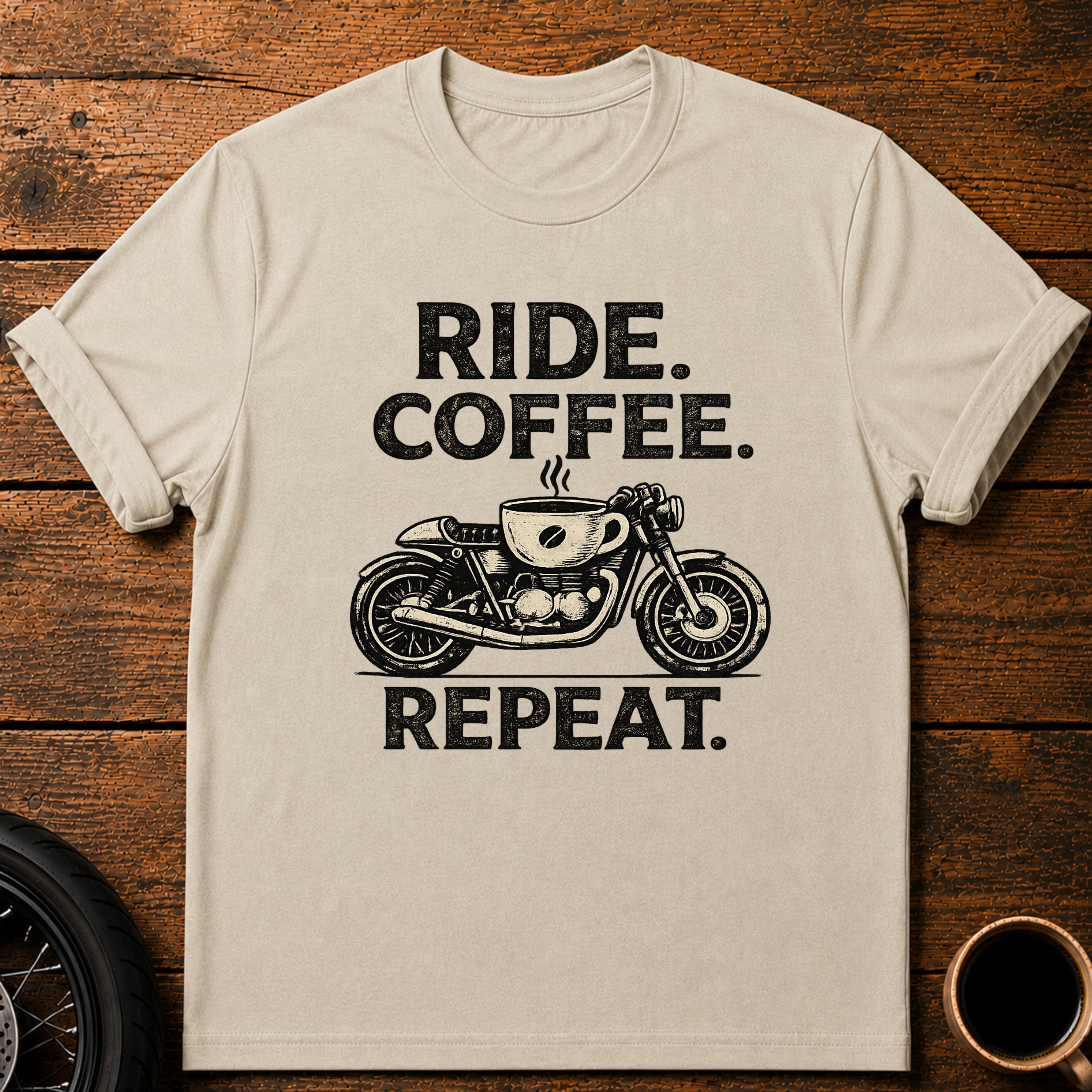 Ride Coffee Repeat T‑Shirt
