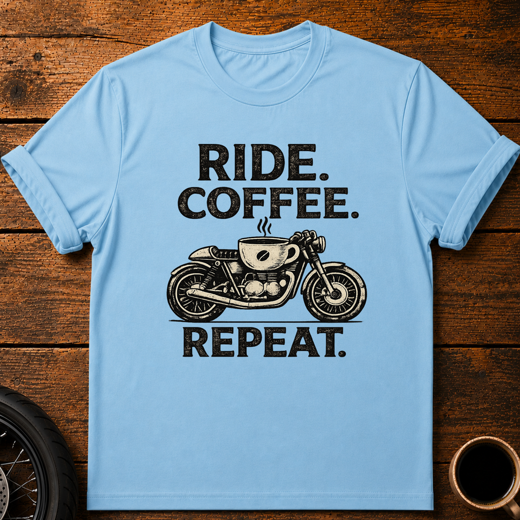 Ride Coffee Repeat T‑Shirt